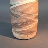 Painted terracotta scroll vase, La Borne circa 1960 by Anne-Marie Sybsema de Bay.