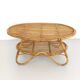 Oval Wicker Coffee Table with Lower Shelf