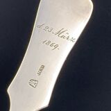 Series of 6 large solid silver spoons Hamburg Hess Germany dated 1869