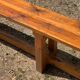 Paire de bancs modernistes en bois années 70
