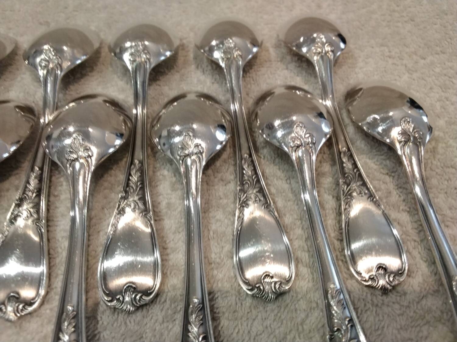 12 silver-plated metal coffee spoons Ercuis model Dubarry