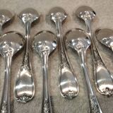 12 silver-plated metal coffee spoons Ercuis model Dubarry