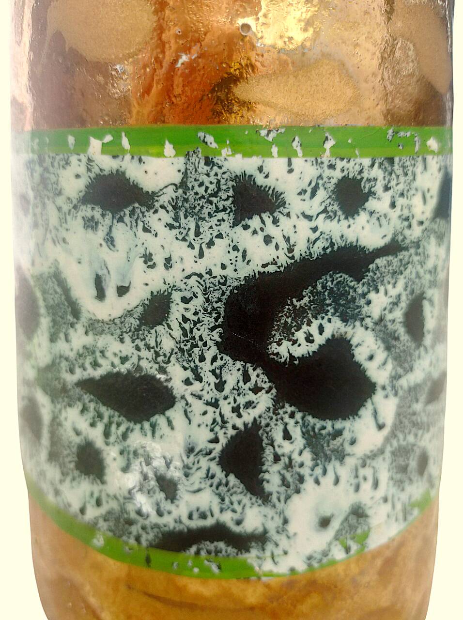 Roller vase – Vintage ceramic, speckled decor with gold highlights, perfect condition