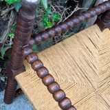 1920s turned wood straw corner chair