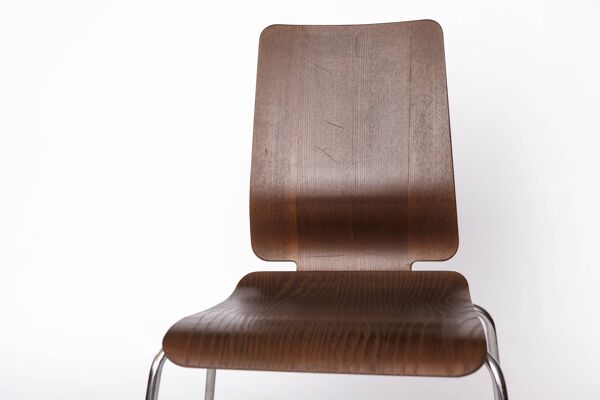 Chaise Gilbert IKEA – Chaise de salle à manger empilable vintage des années 1990, contreplaqué de teck