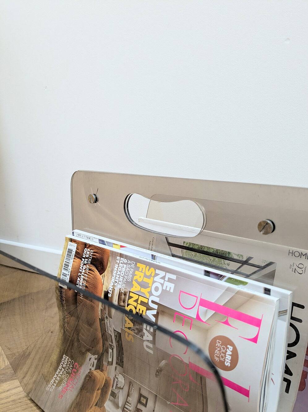 Vintage plexiglass magazine rack