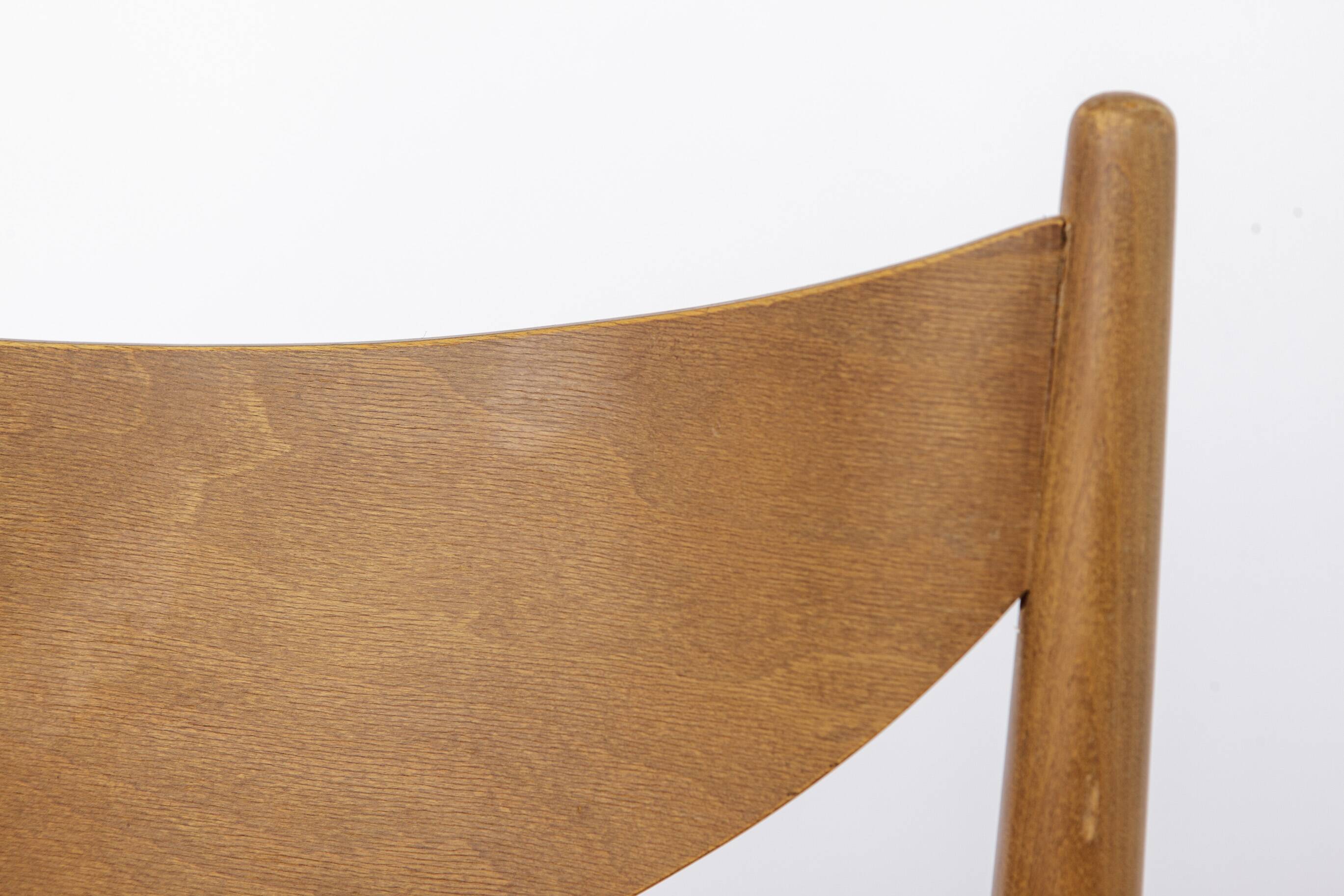 Set of 5 Vintage Dining Chairs, 1960s Germany, Wenzel, Beech Wood