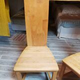 Set of 4 solid rubberwood chairs