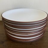 set of 12 flat plates in Siena enameled earthenware by KMK Scandinavian 1965