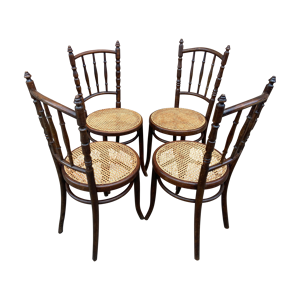 4 chaises bistrot café bois courbé