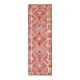 1970s Turkish Oushak Handmade Wool Cotton Pink Runner Rug 98x315