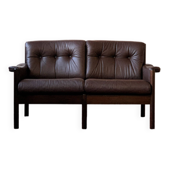 Compact leather sofa, denmark 1960s/70s, vintage, mid-century modern