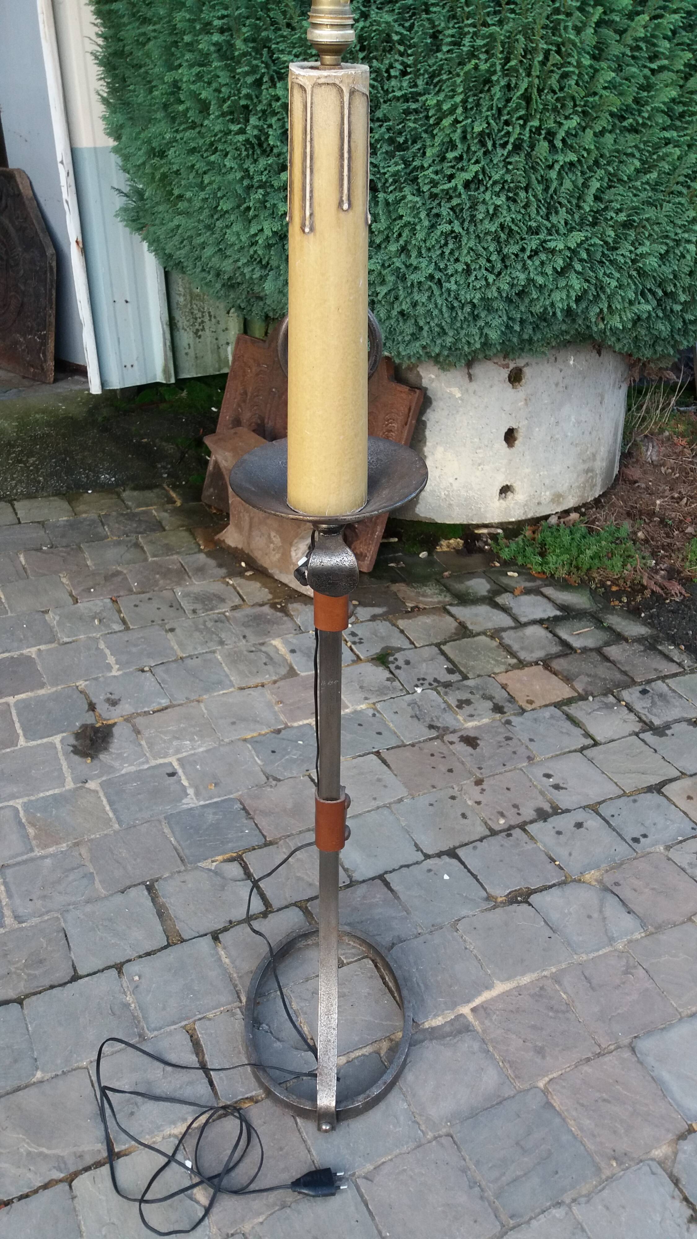 Wrought iron floor lamp by Jean Pierre Ryckaert