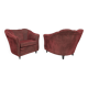 Pair of Gio Ponti Mid-Century Modern Velvet Armchairs for Casa e Giardino
