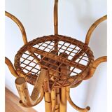Porte-manteau perroquet en bambou vintage