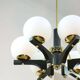 Mid-Century Modern Italian Brass and Opaline Chandelier