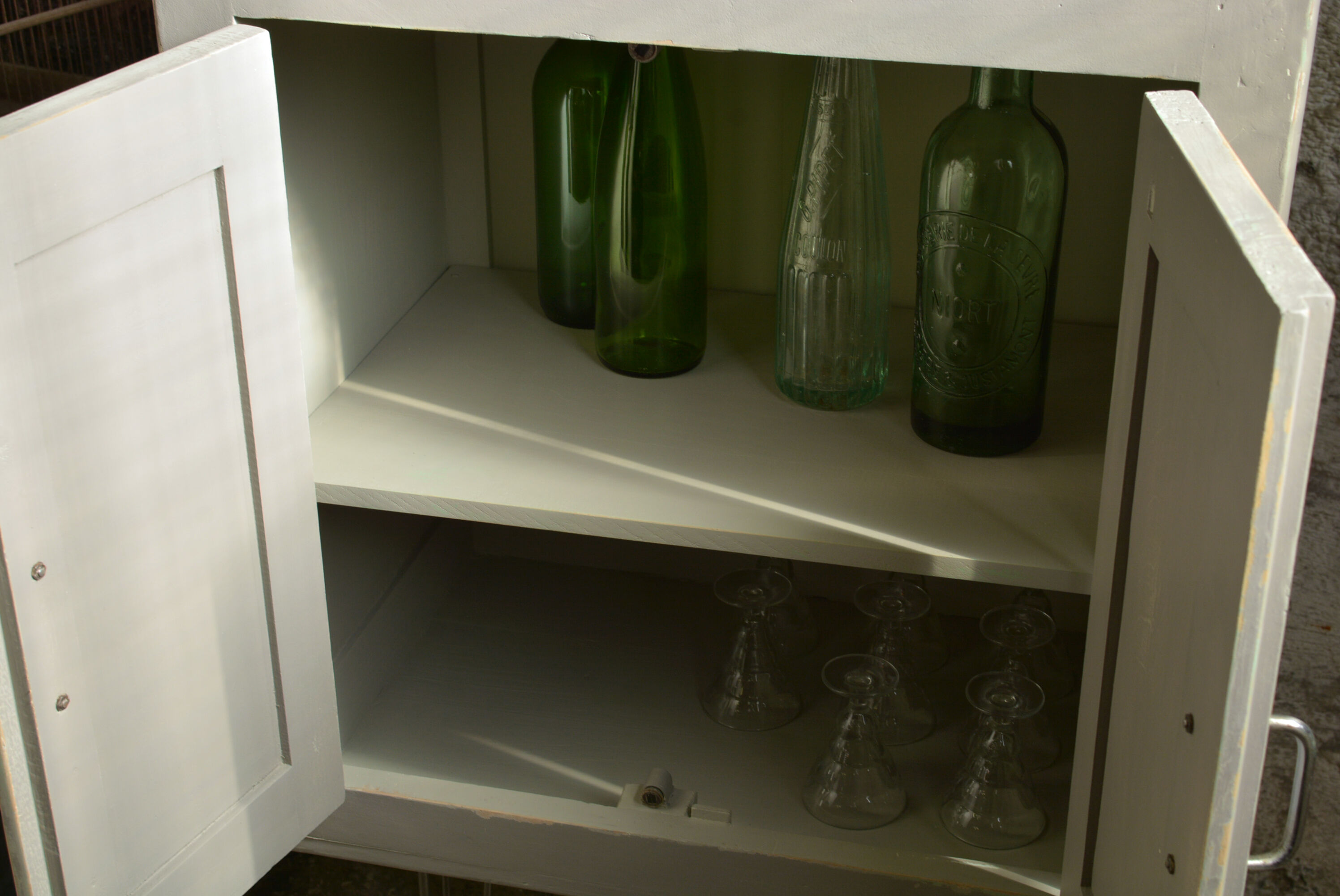Vintage storage furniture on feet