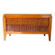 Vintage wooden and rattan storage bench – 1960s – Retro storage bench