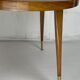 Italian round table with tapered brass leg ends, 1950s