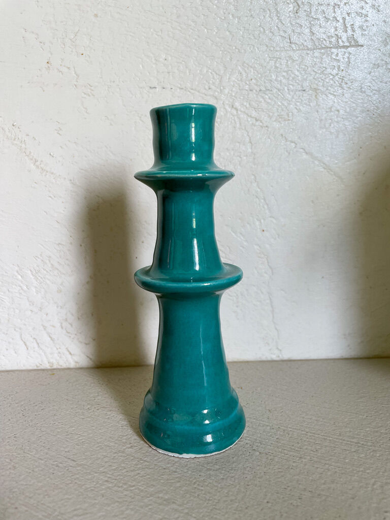 Ceramic candle holder in blue