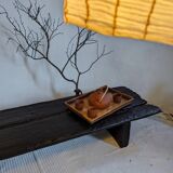 Table basse bois brûlé