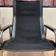 Reclining armchair in black leather and chrome design "hans eichenberger" 1960.