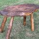Table basse moderniste brutalist forme-libre reconstruction 1950