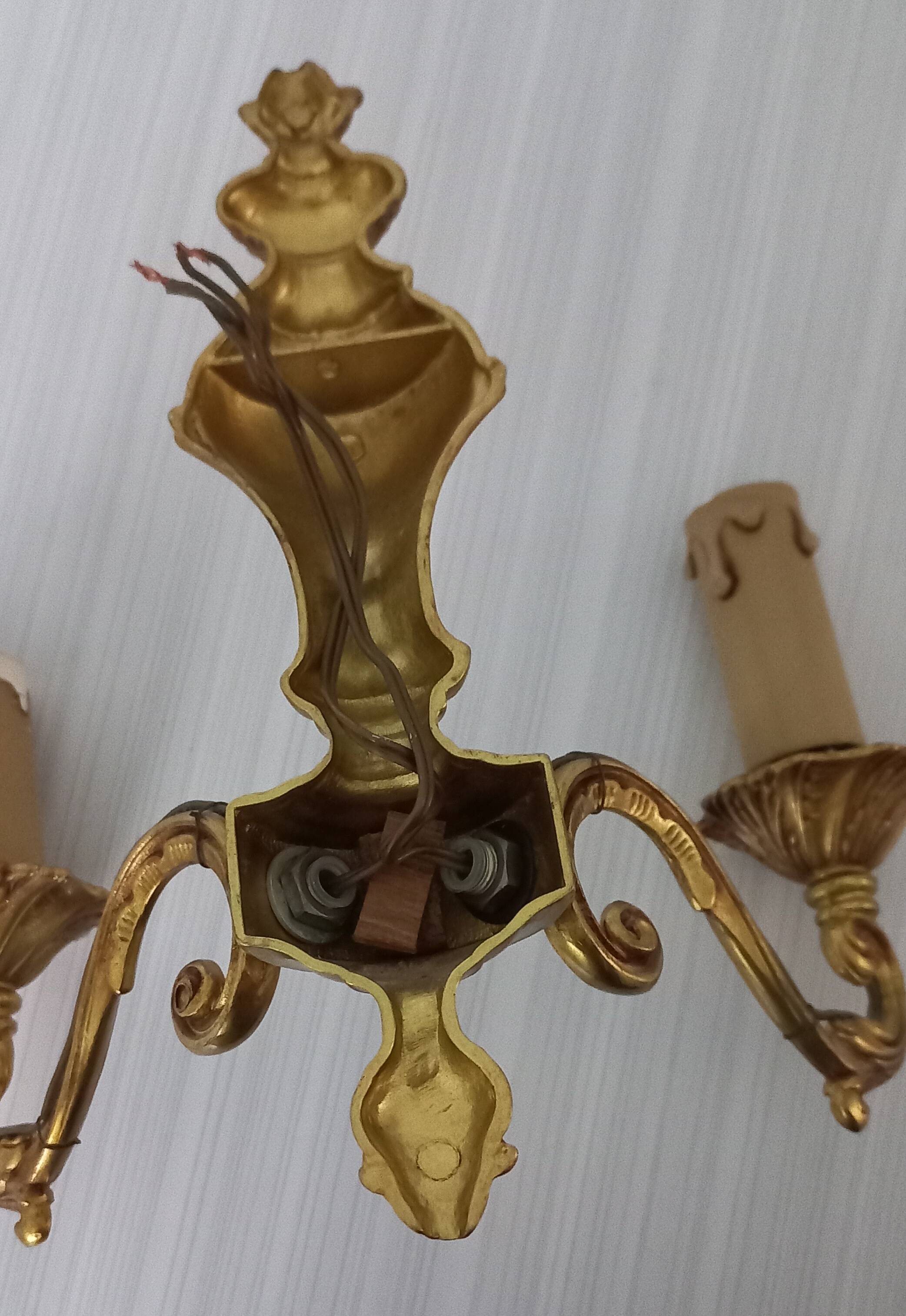 Louis XV style double bronze wall light