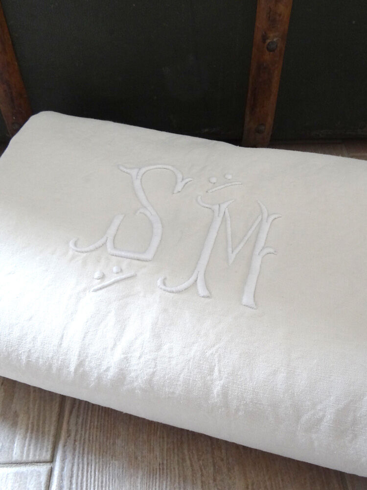 Old sheet with SM monogram