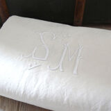 Old sheet with SM monogram