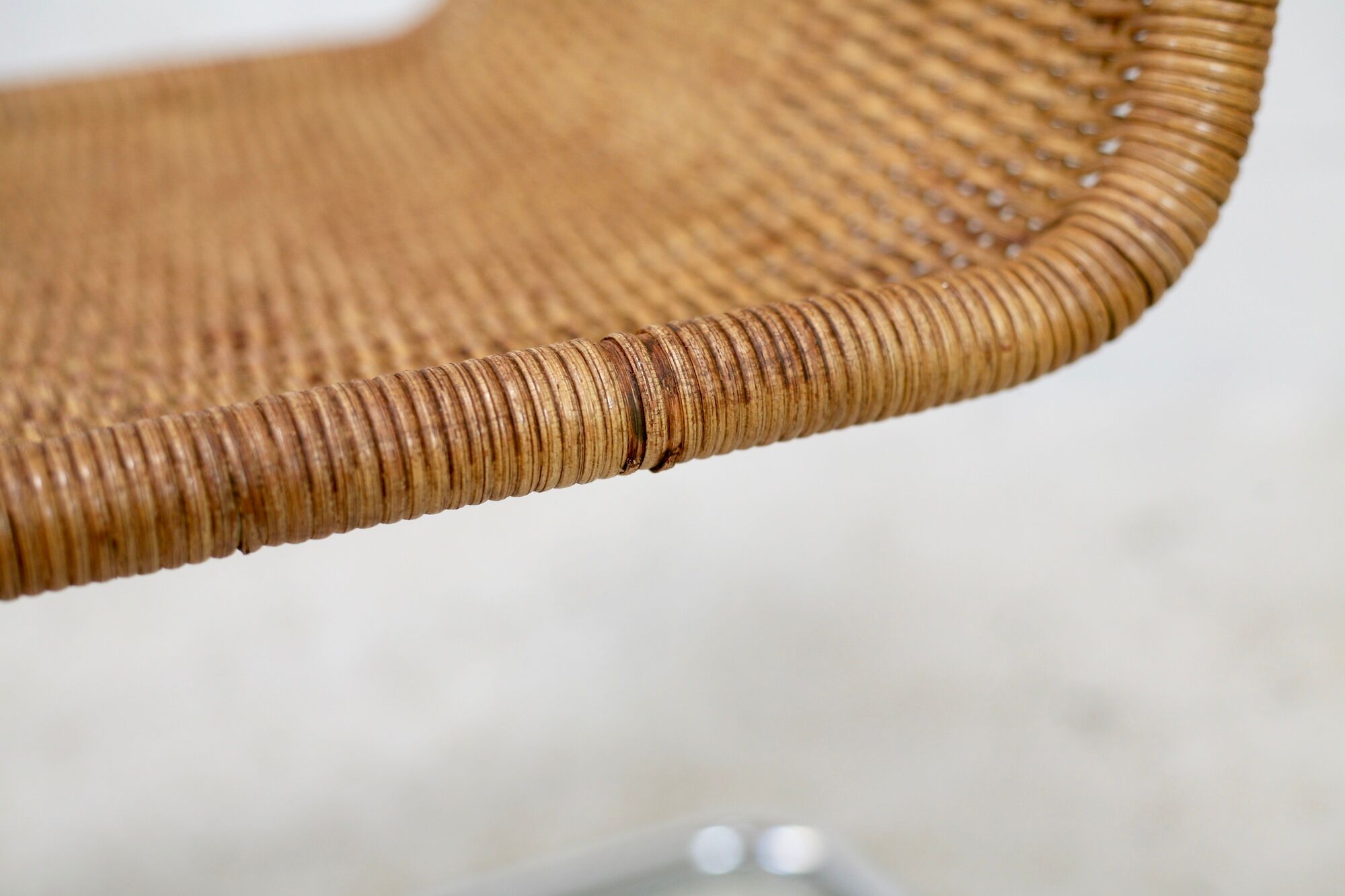 MR20 armchair, tubular chromed steel and rattan, Mies van der Rohe, circa 1960