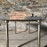 Glass and brass coffee table