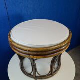 Pouf, rattan stool, new cushion