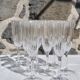 Set of 8 champagne flutes in cut crystal