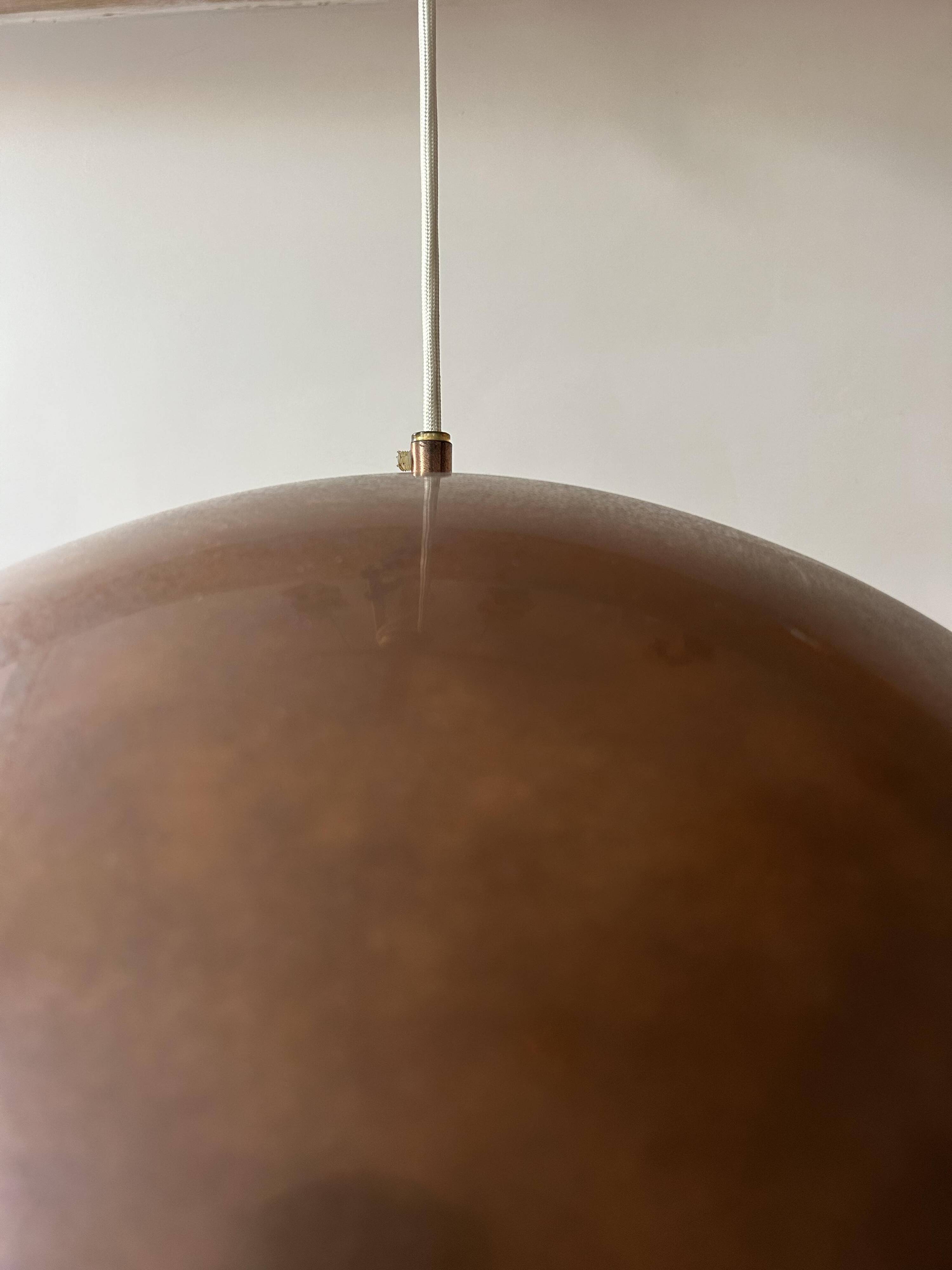 Vintage copper pendant light, Sweden 1960s