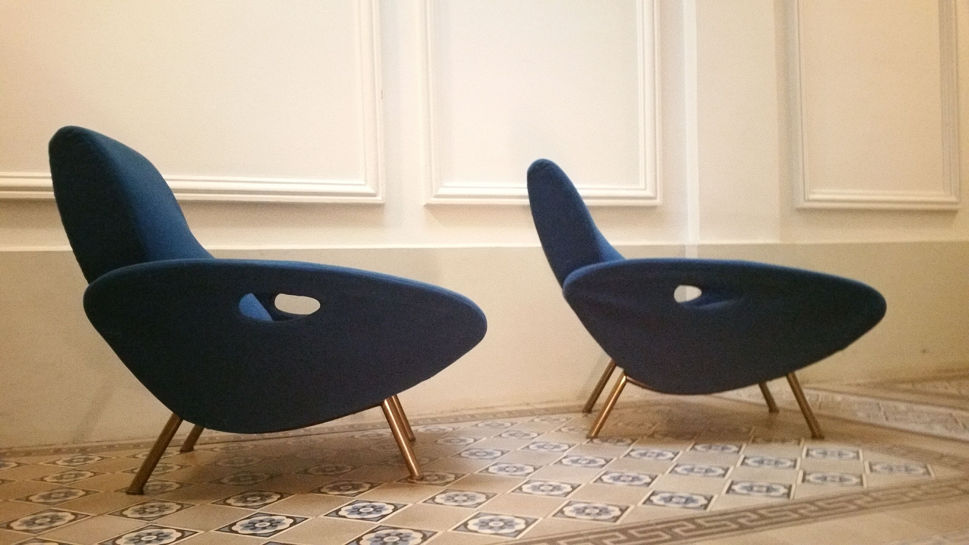 1/2 rare club chairs lounge chair François Letourneur for Maurice Mourra 1955