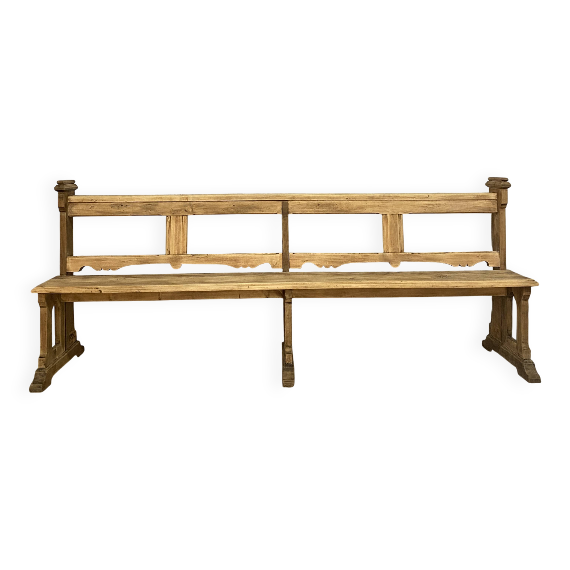 Large oak church pew