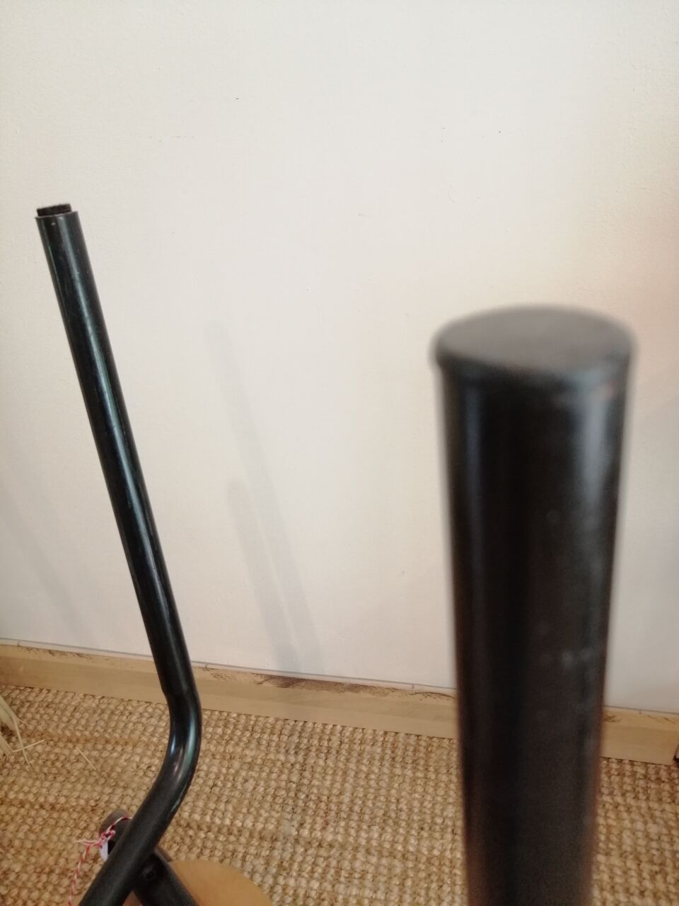 Series of 4 wooden and metal school chairs