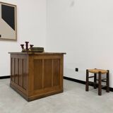 Oak and veneer counter or desk