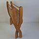 Vintage Mid-Century Wooden and Rattan Folding Magazine Rack, Czechoslovakia