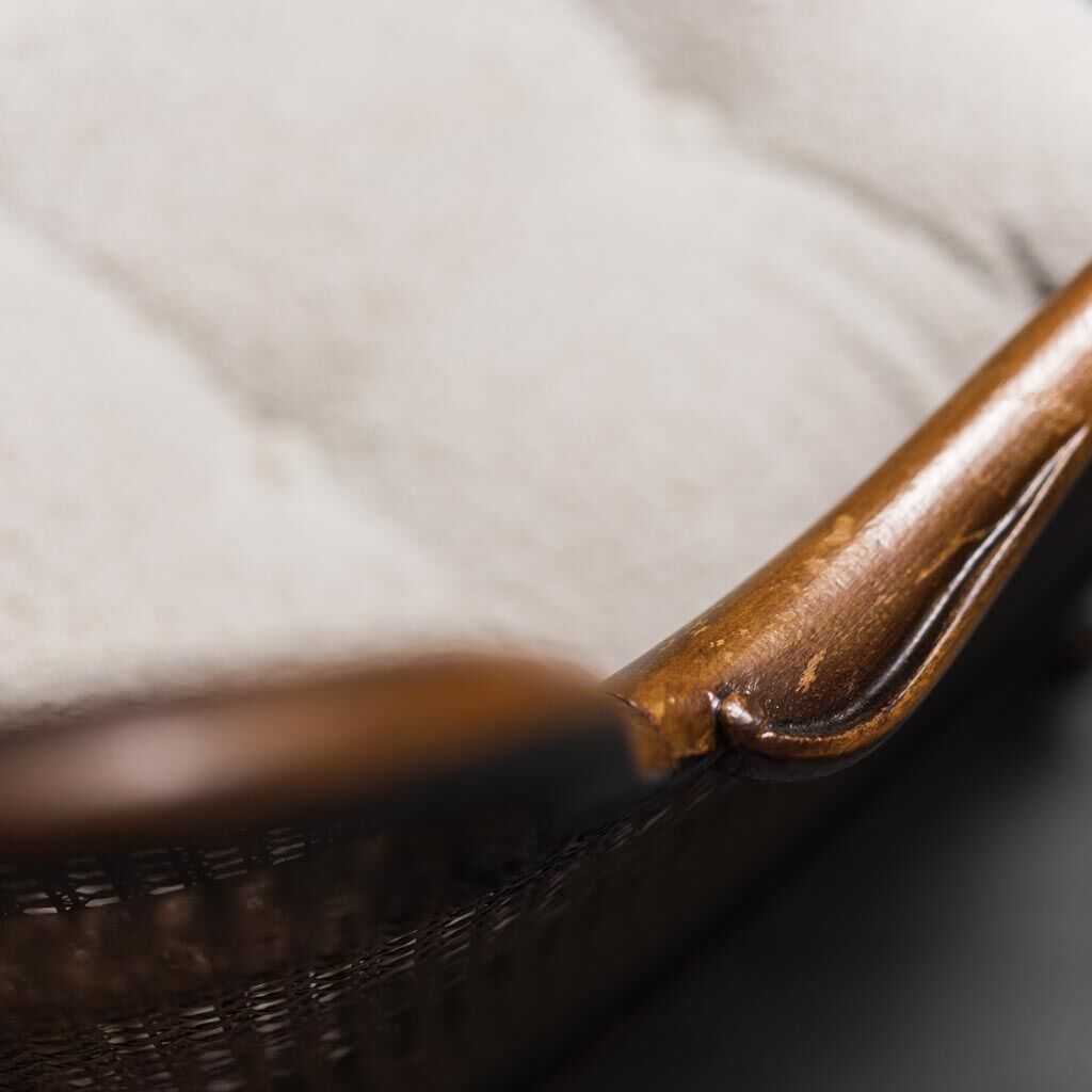 Pair of vienna bouclé straw armchairs vintage 30s