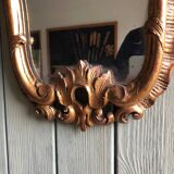 Miroir rocaille bois doré, XIXeme