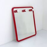 Red mirror with integrated light bulbs by Metalplastica, 1970