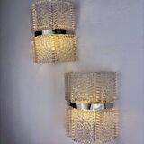 Pair of sconces by Kaiser Leuchten, frosted glass, Germany, 1960