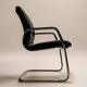 Black leather and chrome steel office chair, Italy 1990