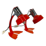 Set of 2 vintage orange table lamps / bedside lamps 'Maxam'