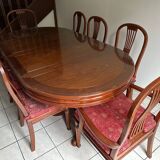 Extendable oval rosewood table + 8 chairs – Hong Chinese Furniture