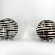 Pair of murano swirl glass table lamps, 1970s