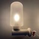 Set of 3 semi-transparent glass and white metal wall lights, 1960, Germany