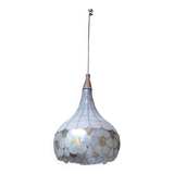 Colorful mother-of-pearl chandelier and brass